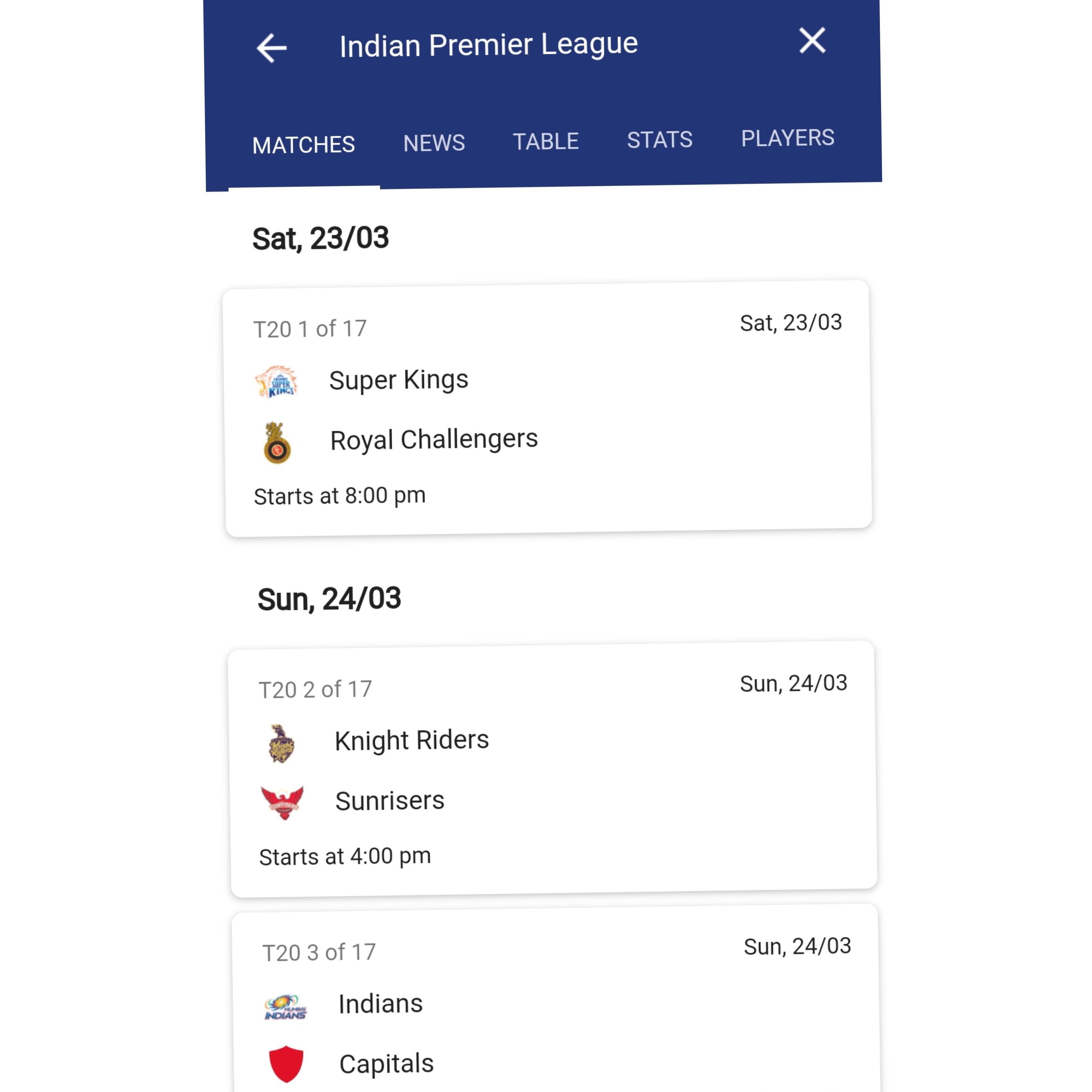 IPL App Match Alerts