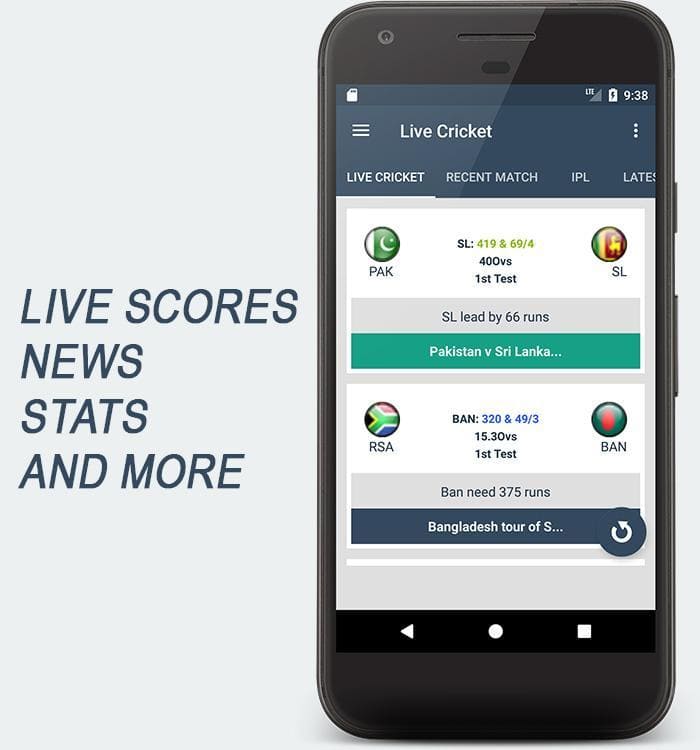 IPLNewsFlash App showing stats